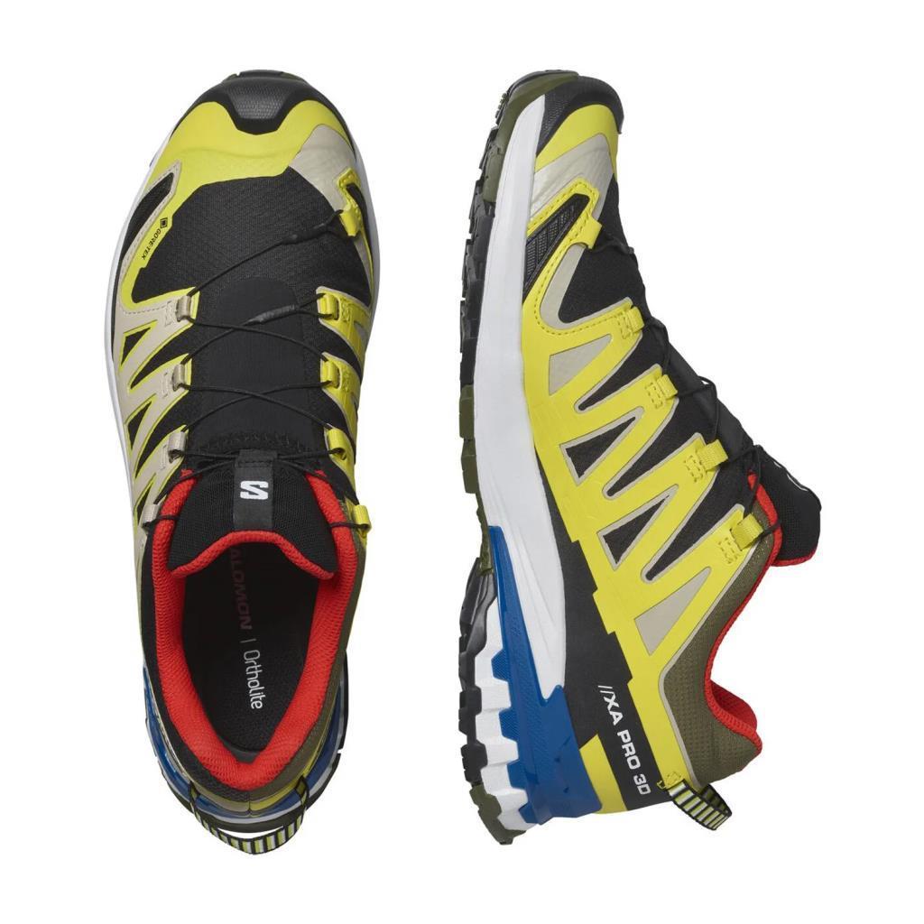 Salomon 471190 Xa Pro 3D V9 GTX Black/Buttercup/Lapis Blue Erkek Outdoor Ayakkabı