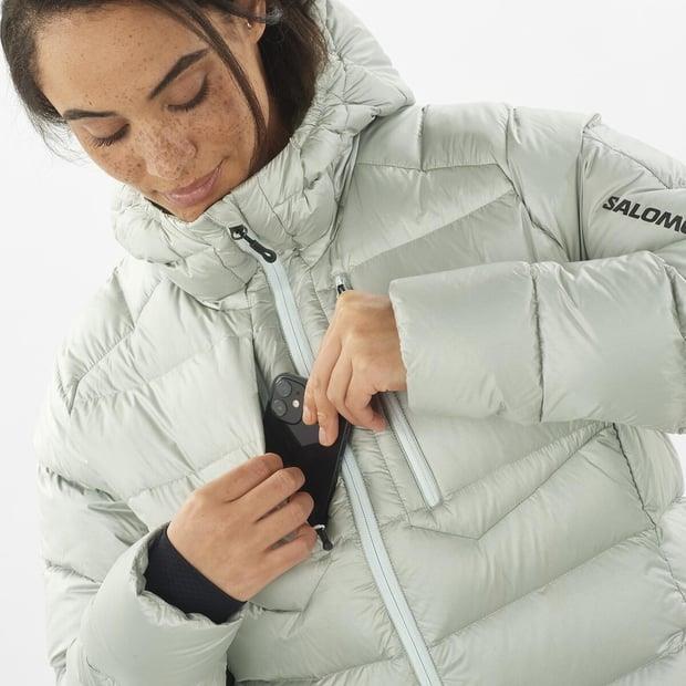 Salomon LC2289900 Elixir Ultra Down Parka W Misty Blue Kadın Outdoor Ceket