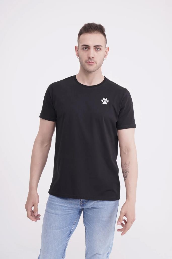 The Socks Company 23SCTS231U Pati Nakışlı Yaka Siyah Tshirt