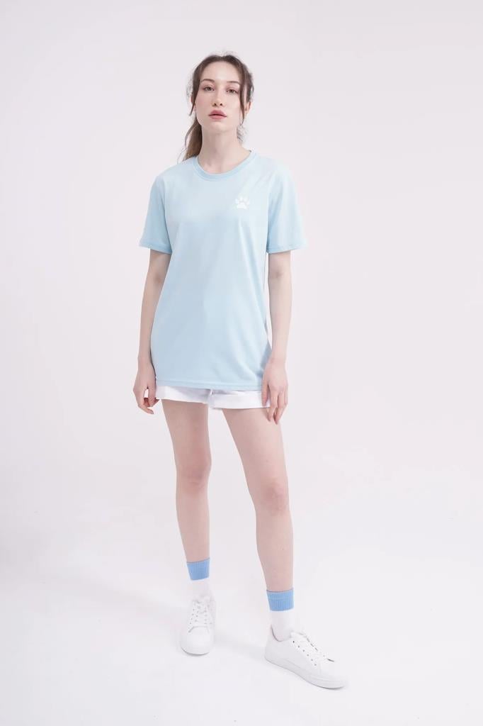 The Socks Company 23SCTS233U Pati Nakışlı Yaka Açık Mavi Tshirt