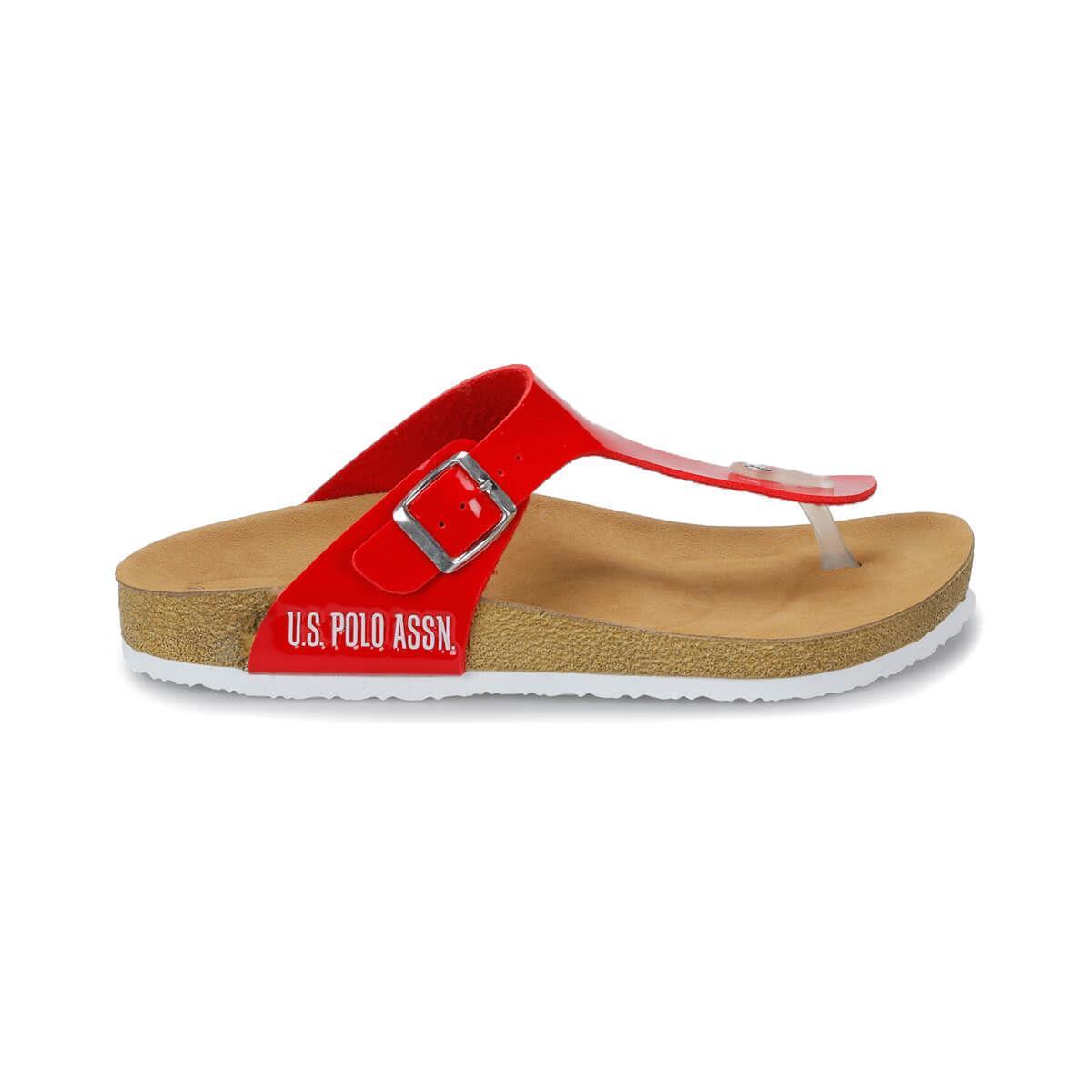 U.S.Polo Bite Kırmızı Rugan 100249724 Parmakarası Bayan Terlik