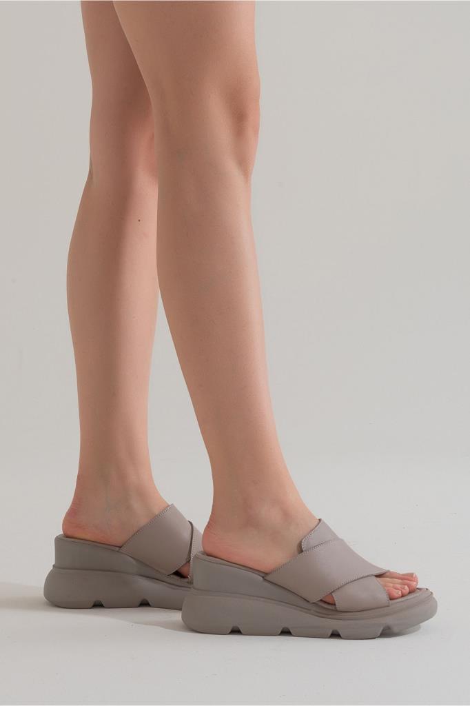 Zeyn Shoes 7673 Gri Kadın Terlik