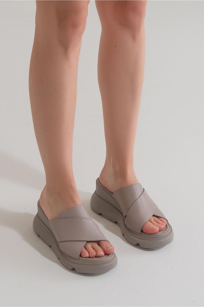 Zeyn Shoes 7673 Gri Kadın Terlik