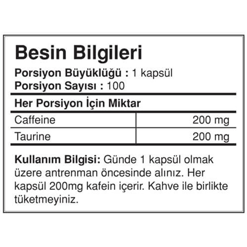 BigJoy Caffeine Plus+ Kafein 100 KapsülGC01871
