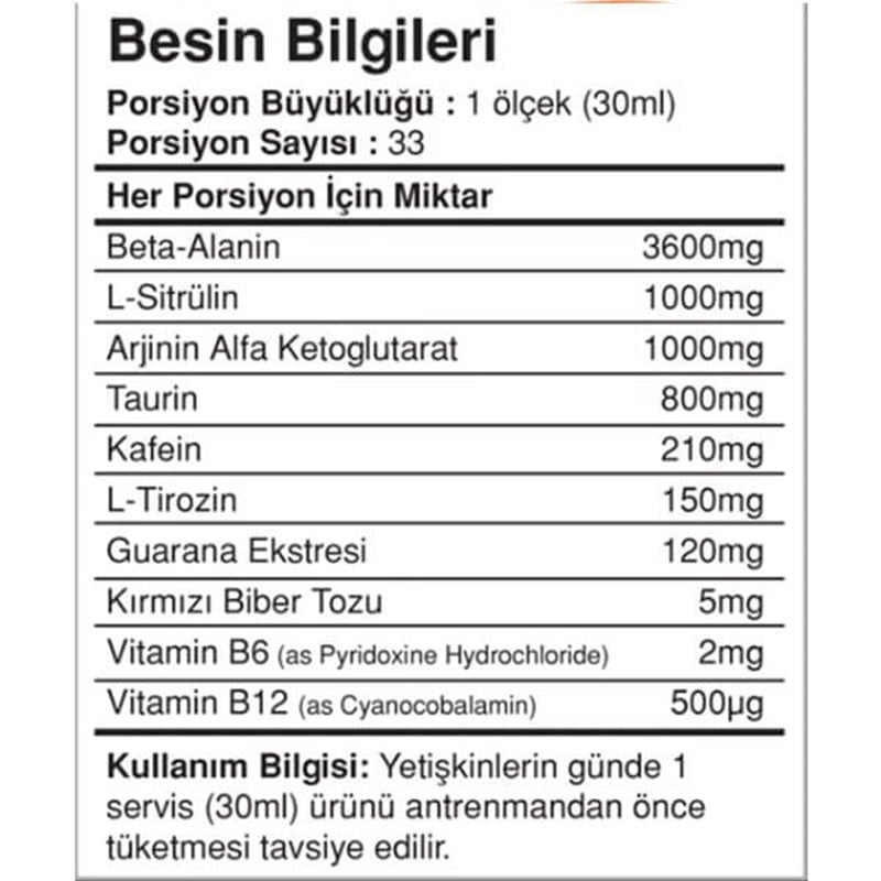 Bigjoy Sports Predator Shot 1000 ml Portakal AromalıPre-Workout