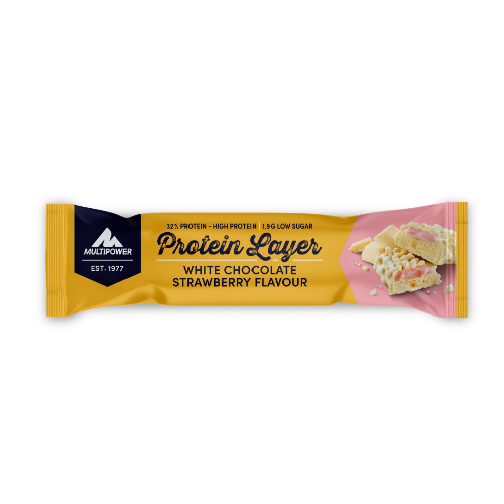 Multipower Protein Layer 50 Gr 18 Adet Beyaz Çikolatalı ÇilekProtein Bar