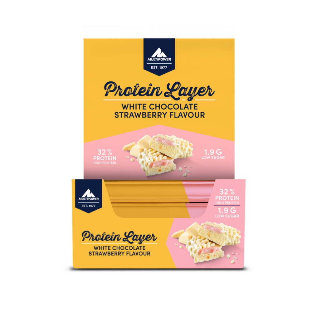 Multipower Protein Layer 50 Gr 18 Adet Beyaz Çikolatalı ÇilekProtein Bar