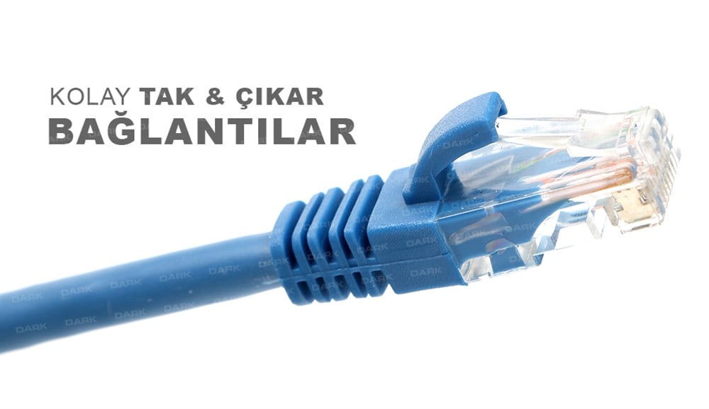 Dark 0,50m Cat6 CU AWG24/7 UTP Siyah Patch Network Kablosu