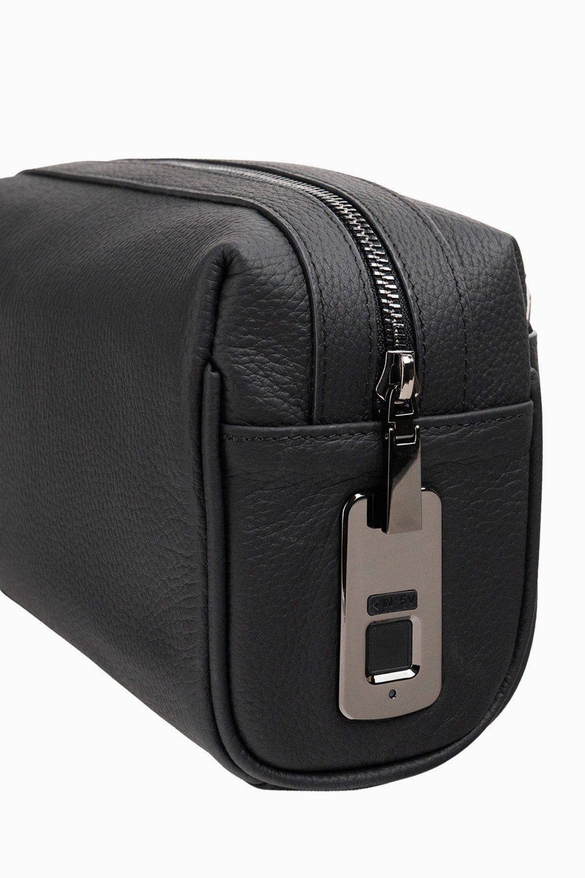 Damy Hakiki Deri Unisex Parmak Okuyuculu El Çantası 8414 - Siyah