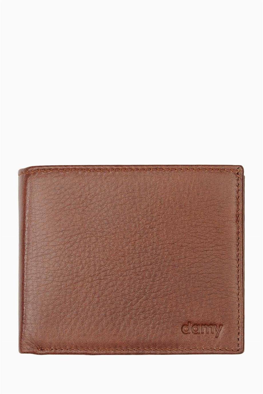 Hakiki Deri RFID Korumalı Erkek Cüzdan 1301 - Taba