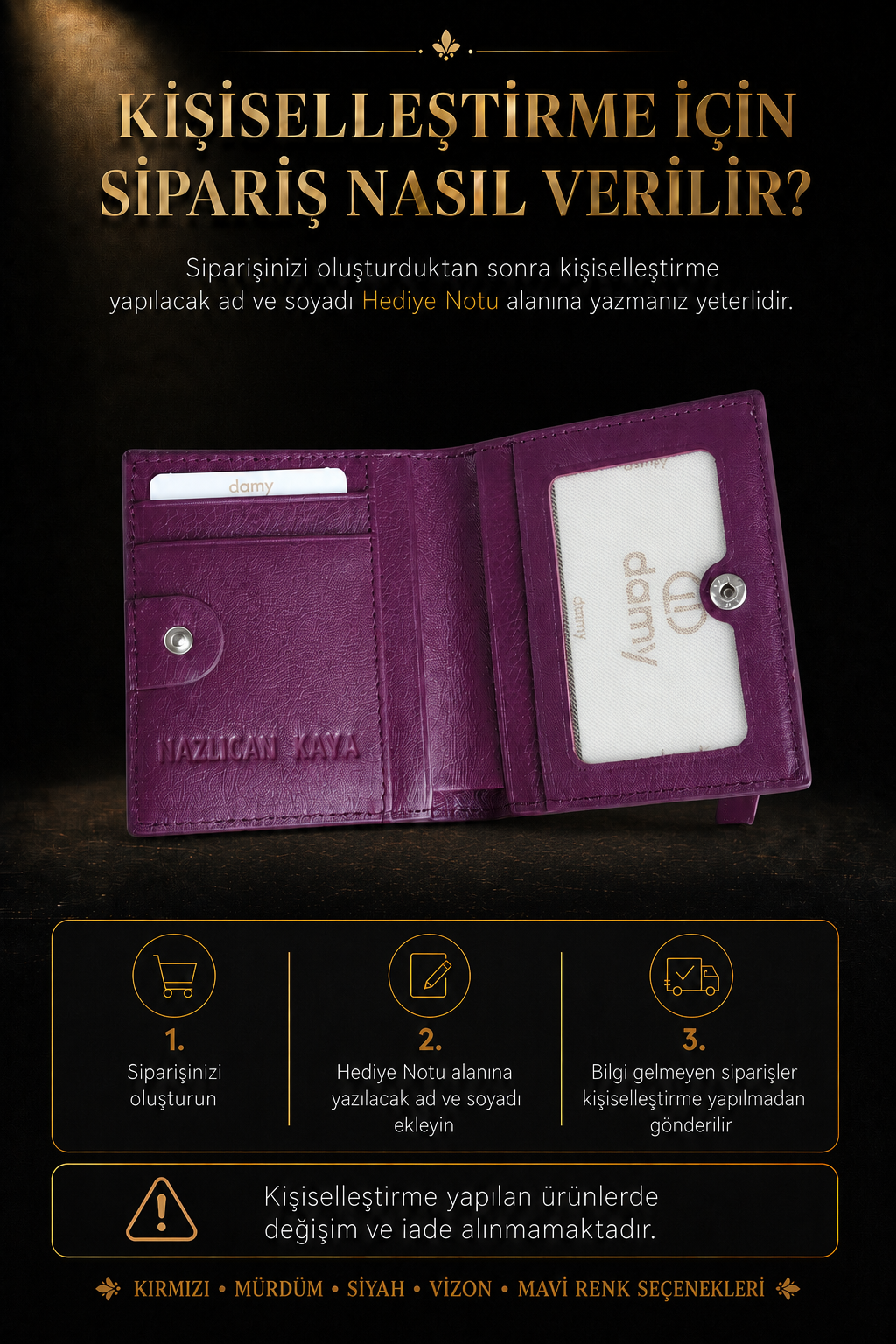 Hakiki Deri RFID Korumalı Kadın Mini Cüzdan 906 - Siyah