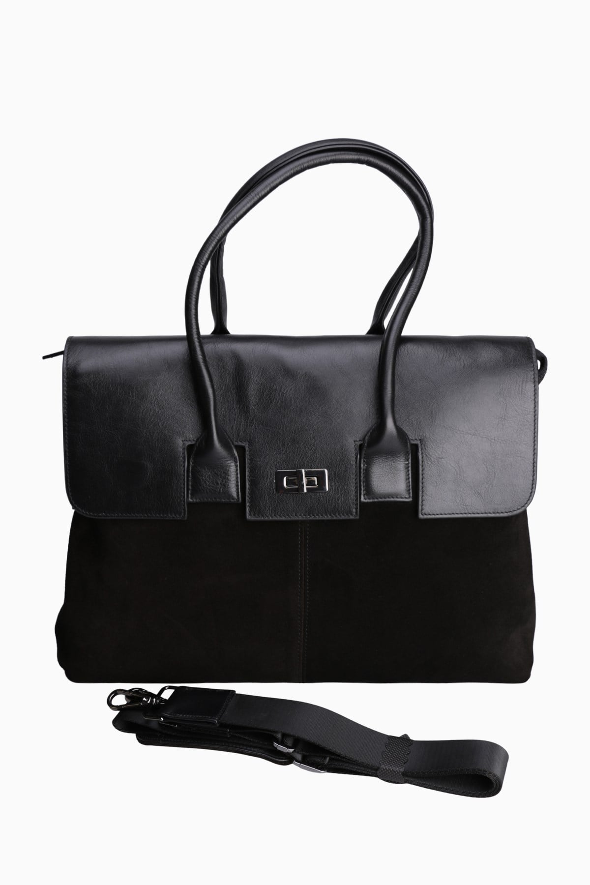 Hakiki Deri Unisex Evrak Çantası 8503 - Siyah