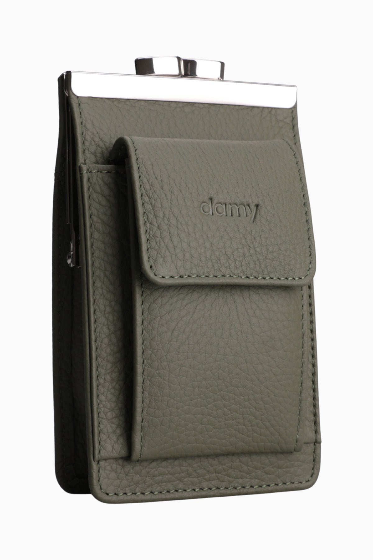 Hakiki Deri Unisex Kartlıklı  Sigaralık 701 - Haki