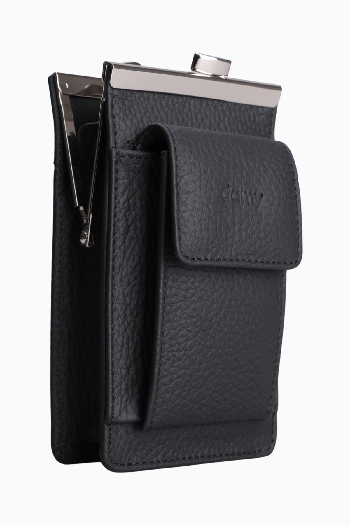 Hakiki Deri Unisex Kartlıklı Sigaralık 701 - Siyah