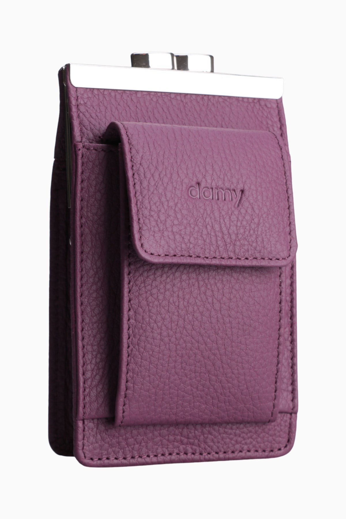 Hakiki Deri Unisex Kartlıklı Sigaralık 701 - Mürdüm