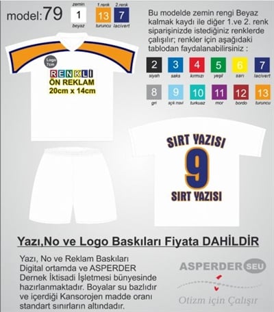 Futbol Forma Şort takım model 79
