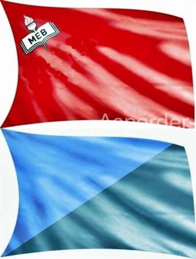 Okul Flaması ( renkli, isim yazılı, 100*140)