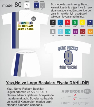 Futbol Forma Şort takım model 80