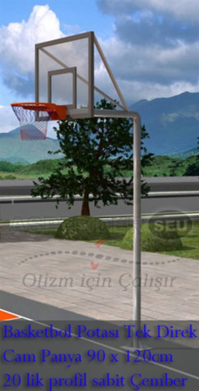 Basketbol Potası (Tek Direk,Cam Panyalı,90*120cm)