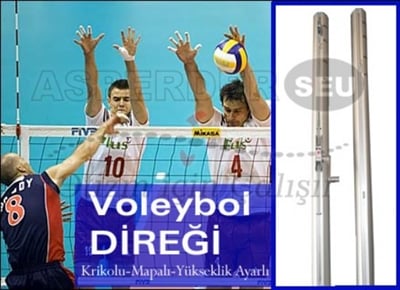 Voleybol Direği (kriko sistemli, mapalı, yükseklik ayarlı)