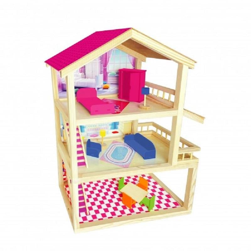 Ahşap 3 Katlı Oyun Evi 