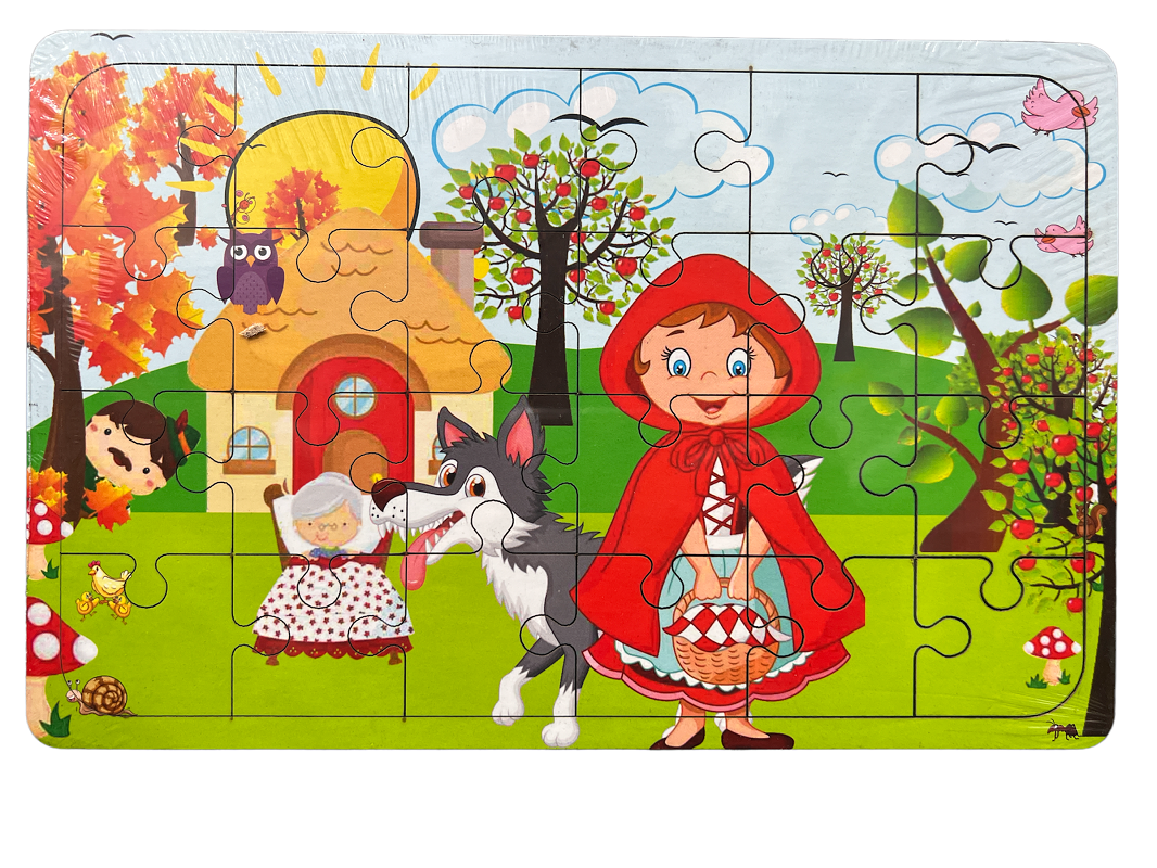 Ahşap Puzzle Kırmızı Başlıklı Kız - 24 Parça