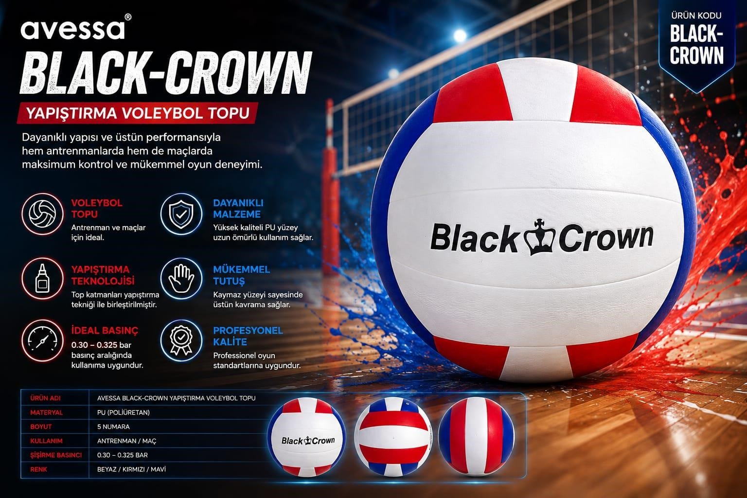 Avessa Black-Crown Yapıştırma Voleybol Topu