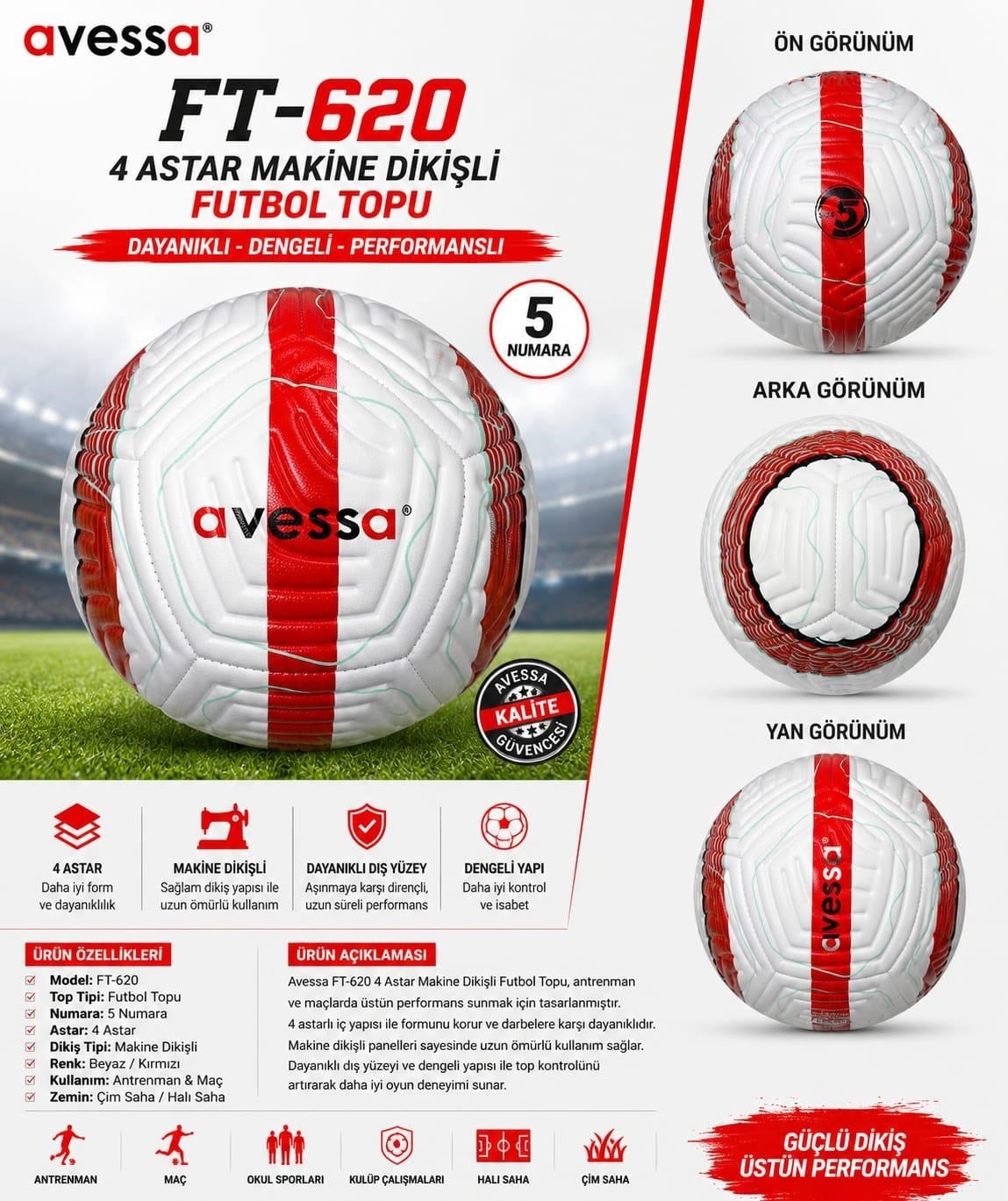 Avessa Ft-620 Futbol Topu 4 Astar