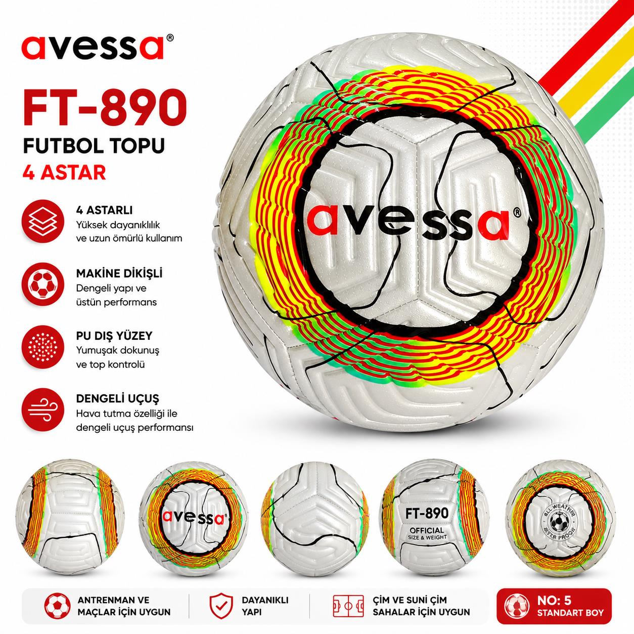 Avessa Ft-890 Futbol Topu 4 Astar
