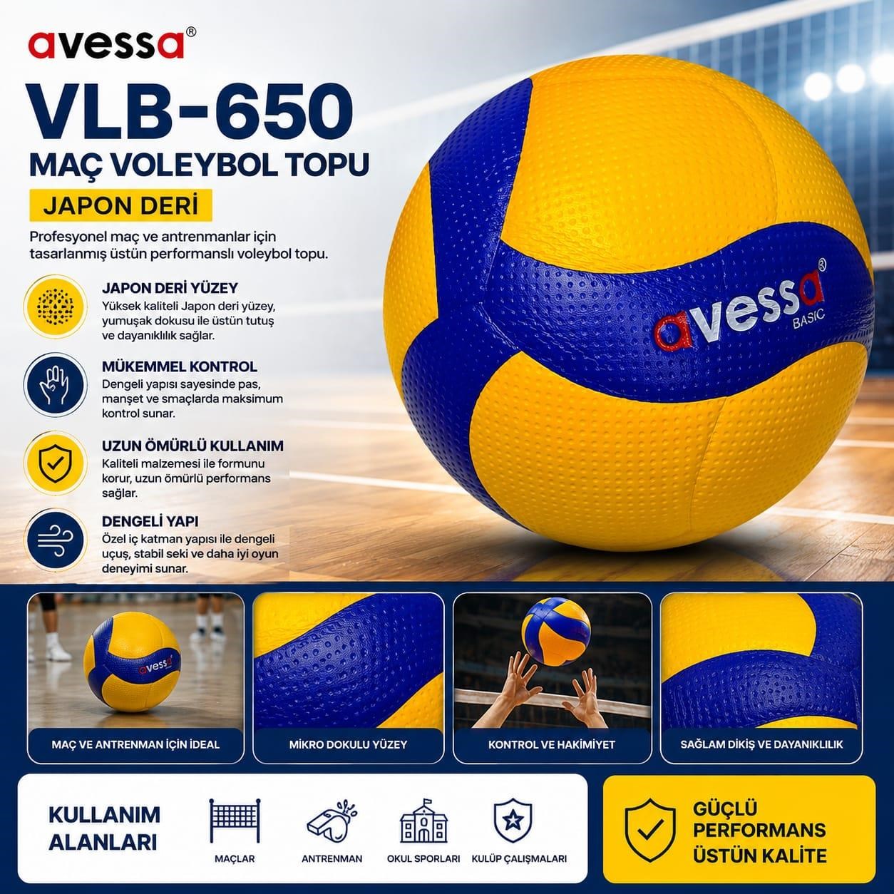 Avessa Vlb-650 Maç Voleybol Topu Japon Deri