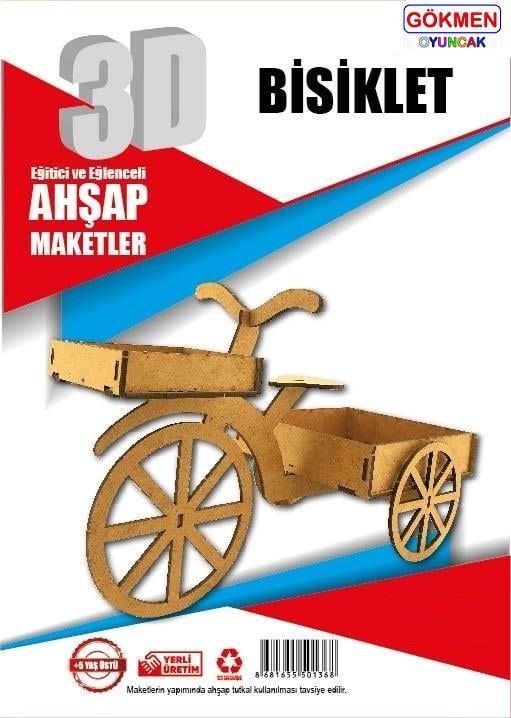 Bisiklet - 3D Ahşap Maket