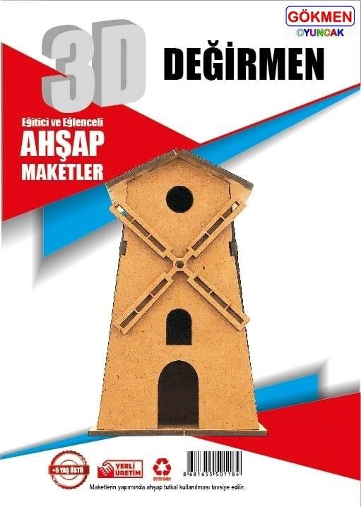 Değirmen - 3D Ahşap Maket