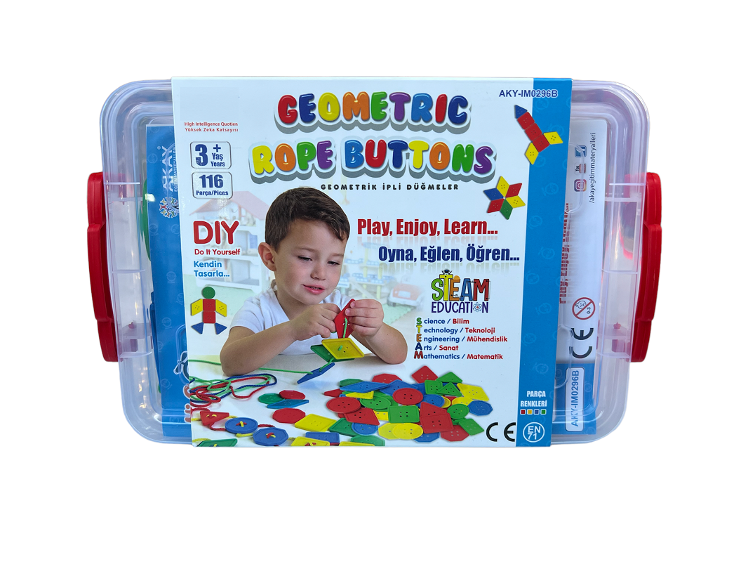 Geometrik Düğmeler İpe Geçirme  116 Parça