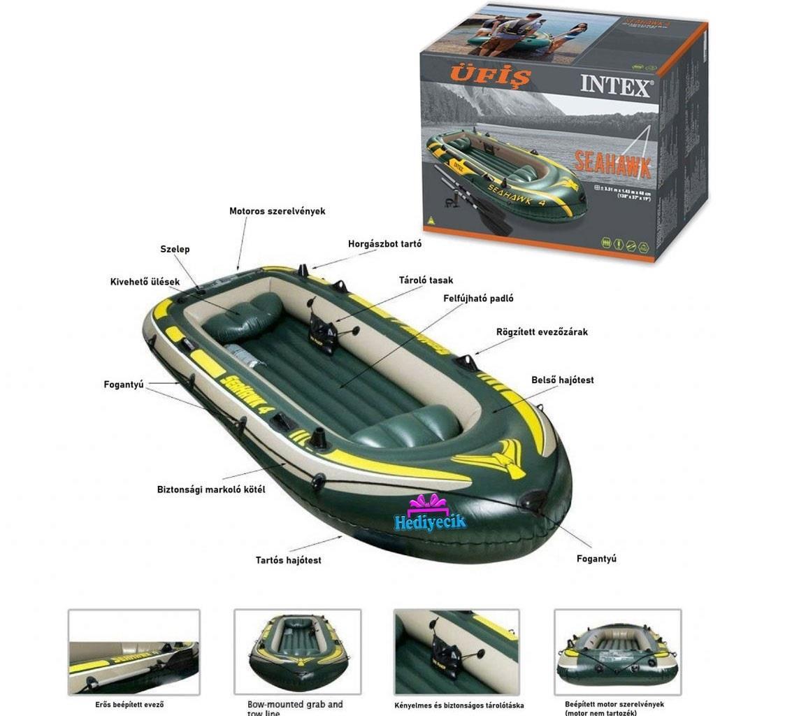 Intex Shehawk 4 Bot Set (Kürek+Pompa) 68351
