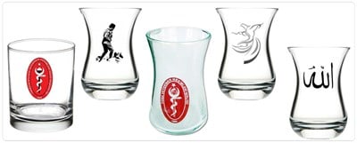 Özel Baskılı Çay Bardağı - tek renk