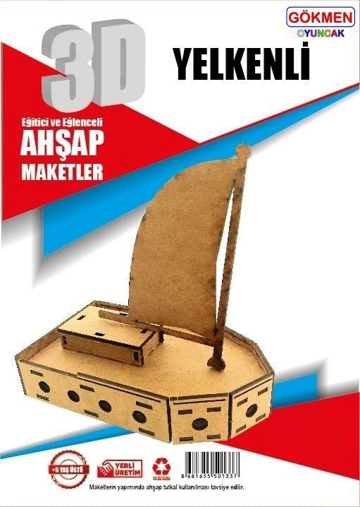 Yelkenli Model - Ahşap 3d Maket