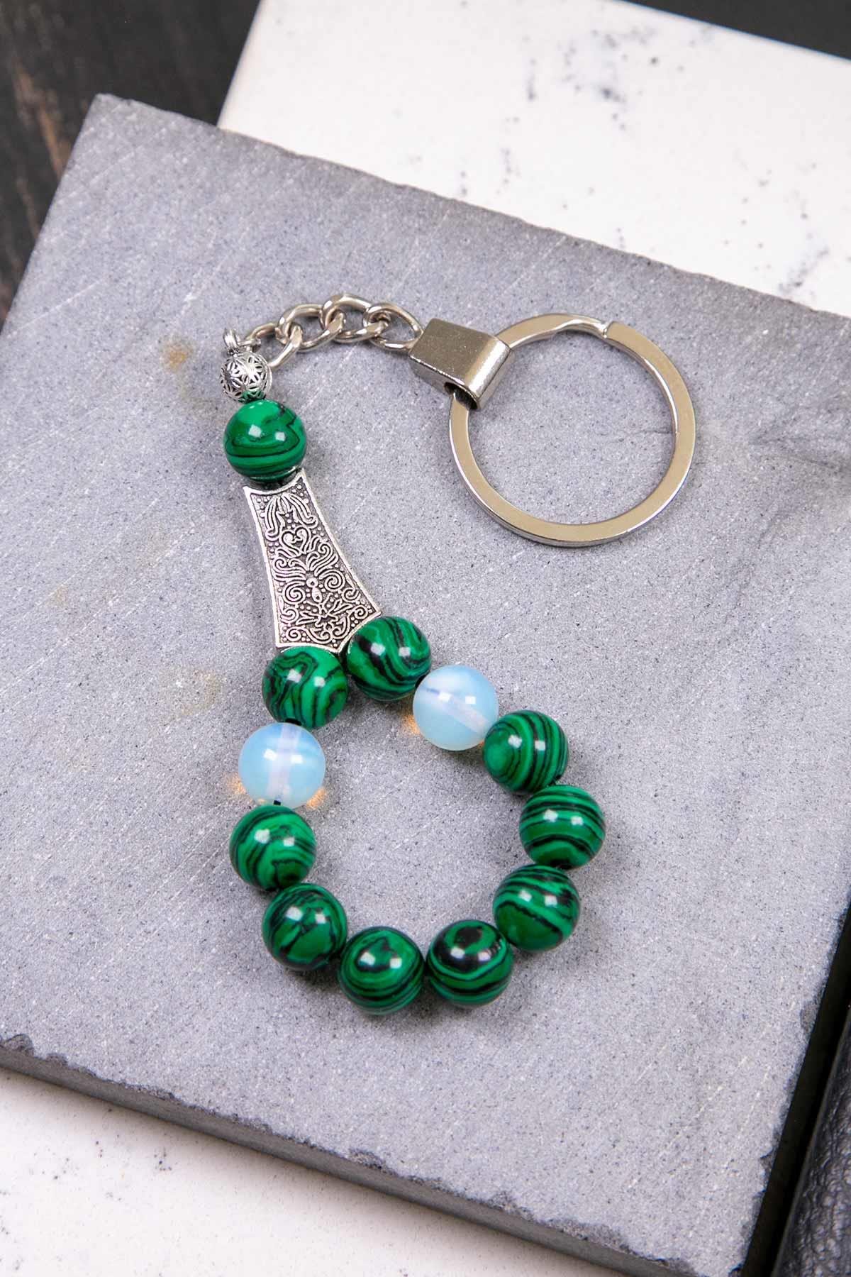 10 MM Malahit Taşı Görünümlü Anahtarlık