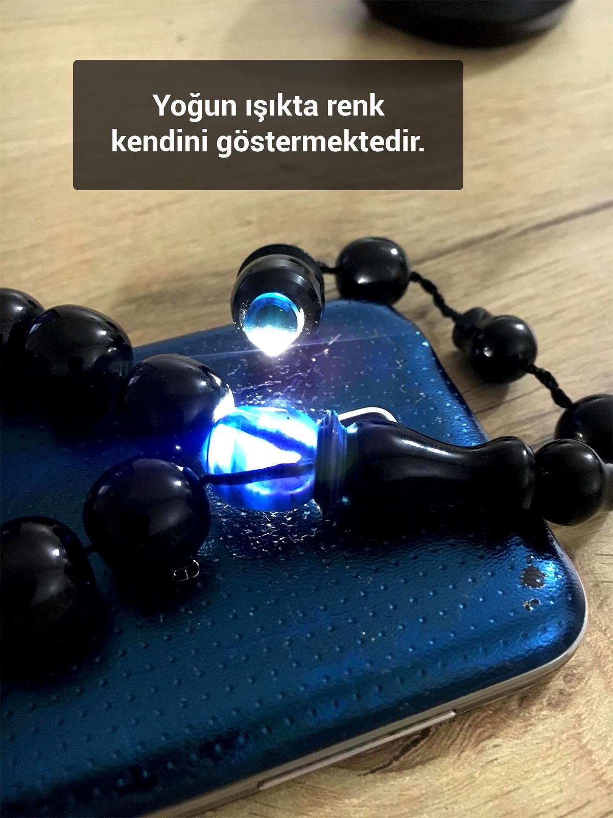 17 lik Atölye İşçiliği Kapalı Parlamet Mavi Ateş Kehribar