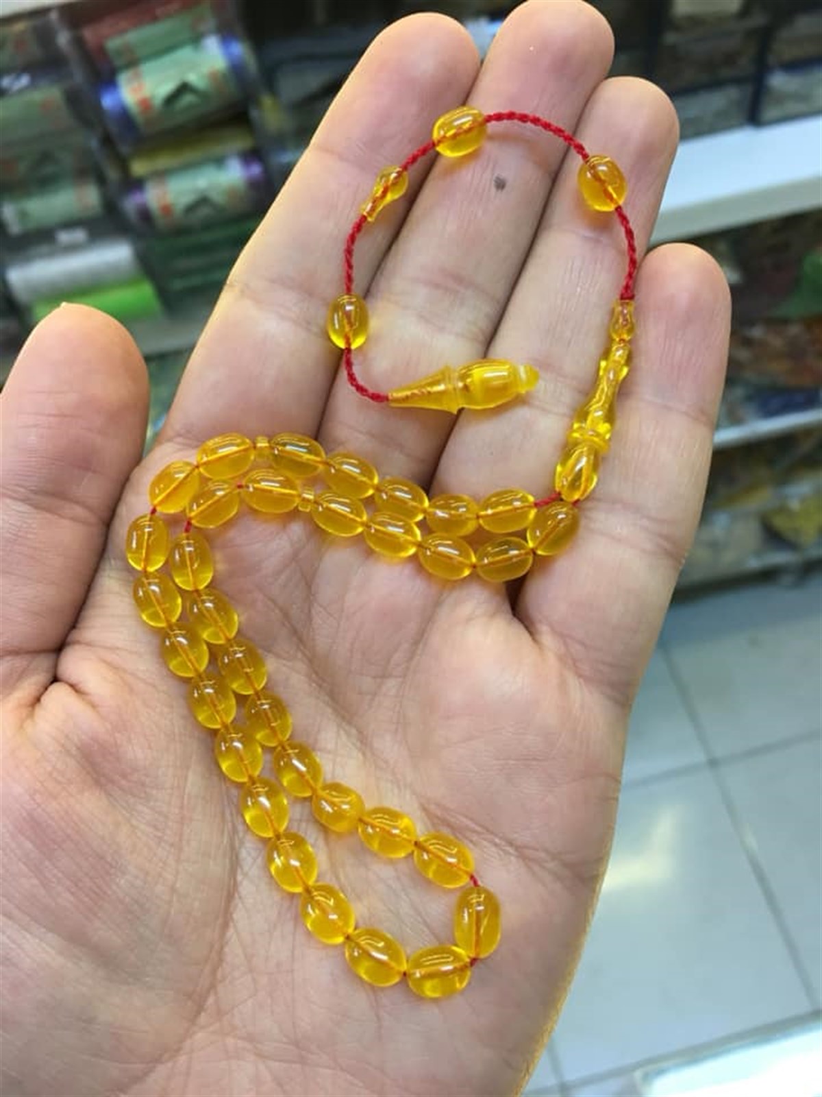 3'Lü Bilek Boy Kehribar Tesbih