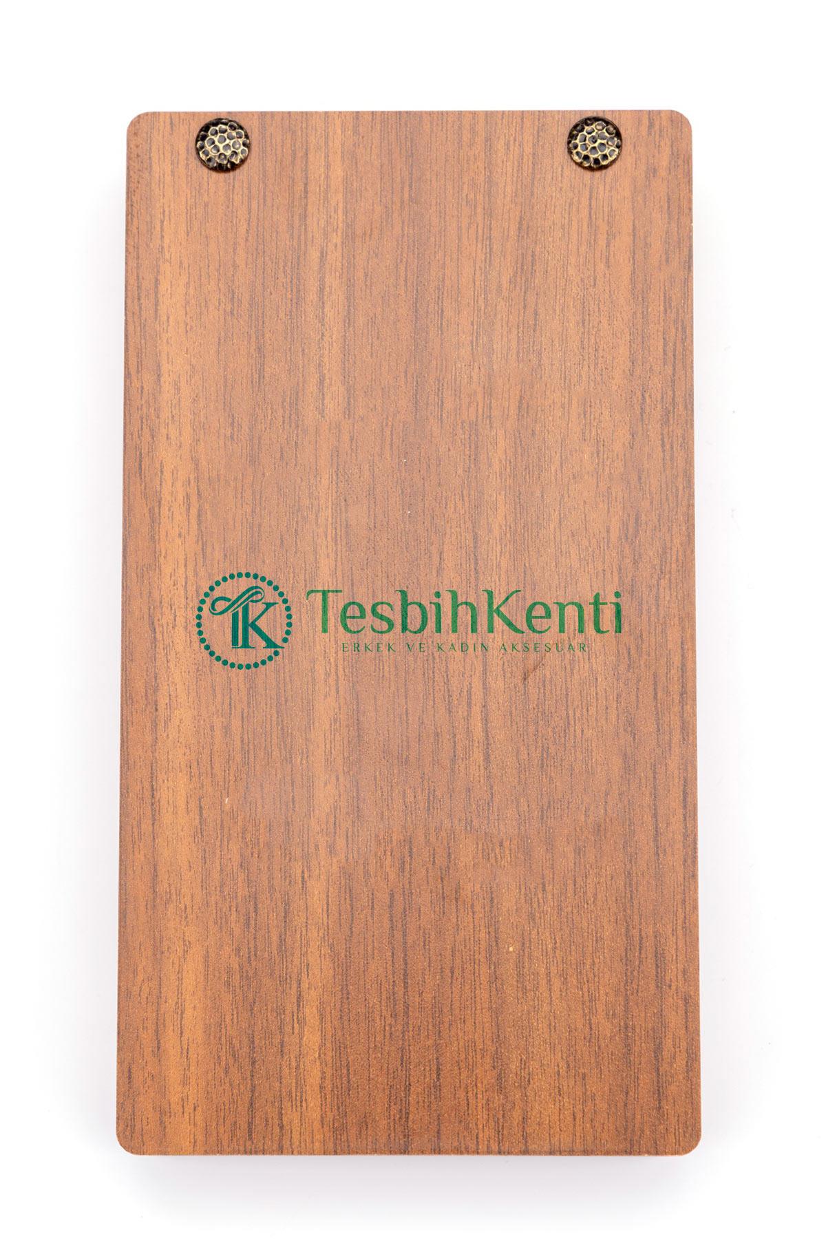 3'lü Menteşeli Ahşap Tesbih & Bileklik Kutusu