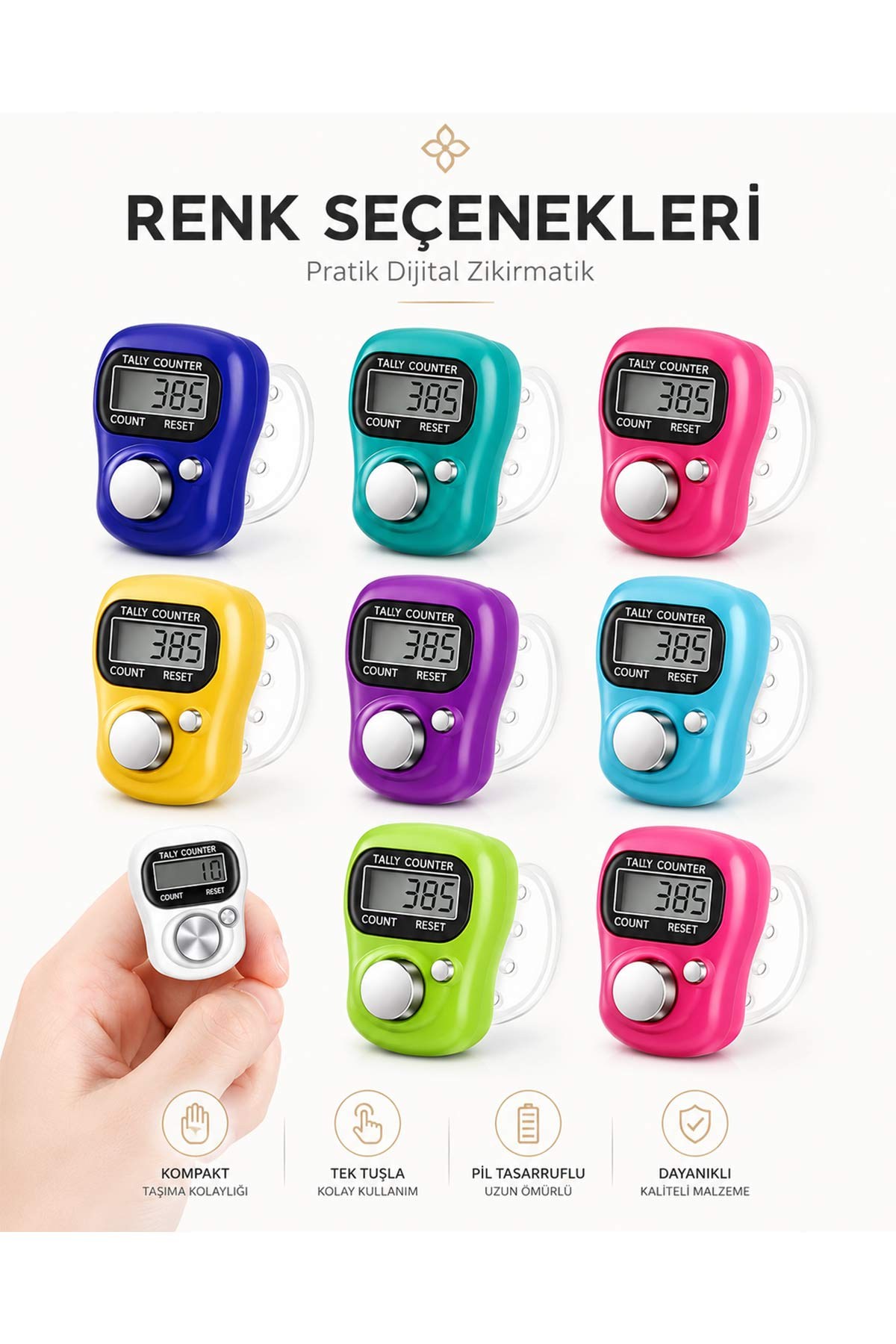 50 Adet Karışık Renk Zikirmatik Tesbih | TesbihKenti
