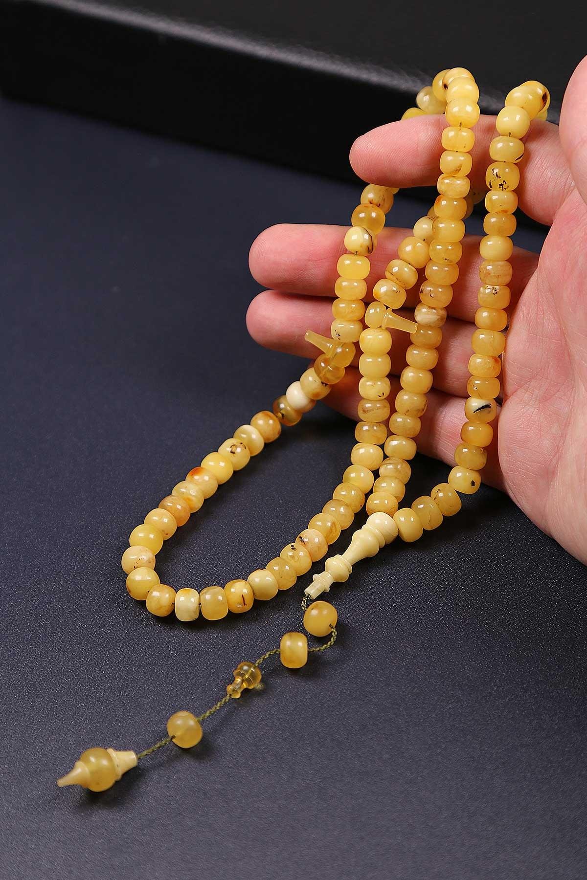 99'luk Sistemli Kaya Damla Kehribar Tesbih