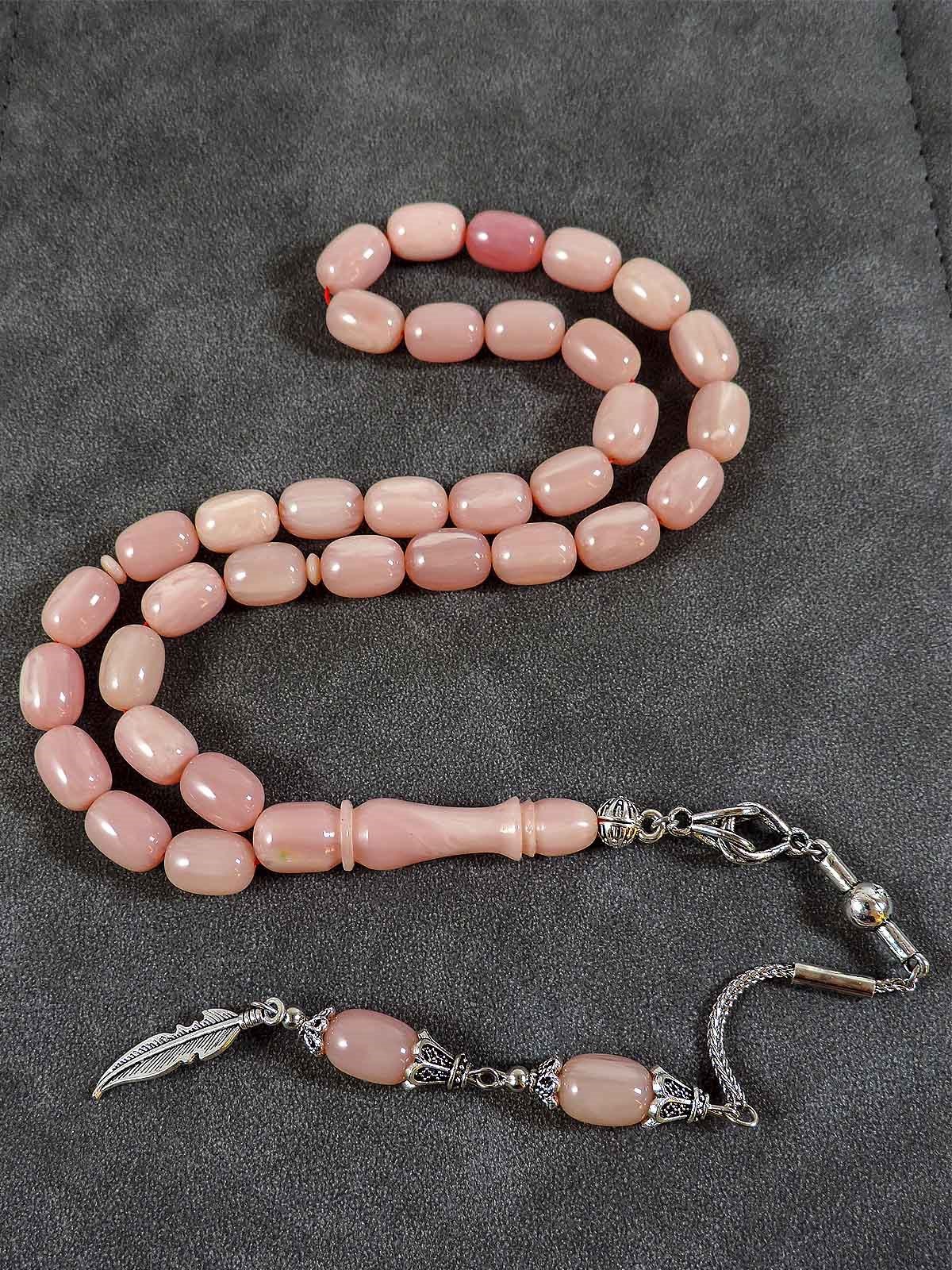 Açık Pembe Kapsül Tane Kanayan Bağa Tesbih
