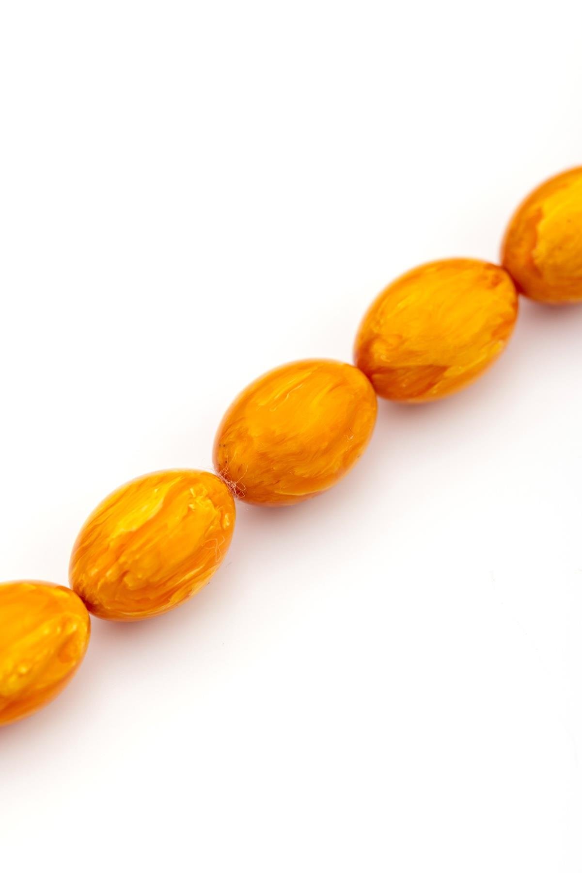 Arpa Tane Damarlı Model Sıkma Kehribar Tesbih