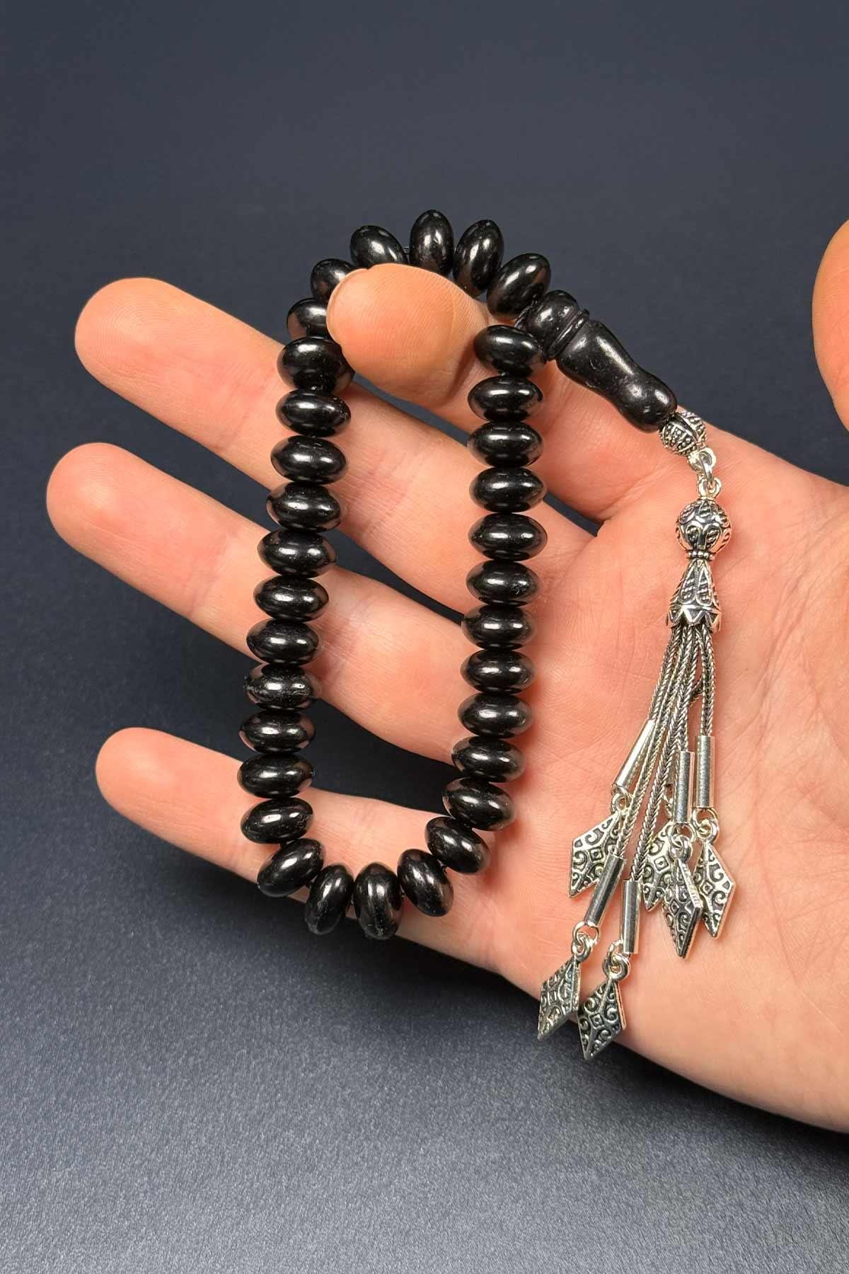 Basık Kesim Bilek Boy Gürcü Oltu Taşı Tesbih - TesbihKenti