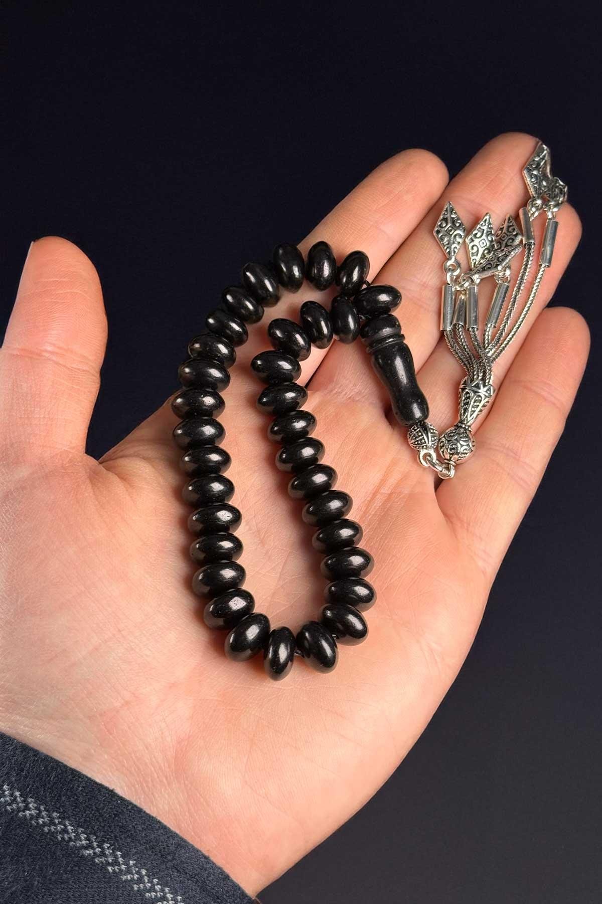 Basık Kesim Bilek Boy Gürcü Oltu Taşı Tesbih - TesbihKenti