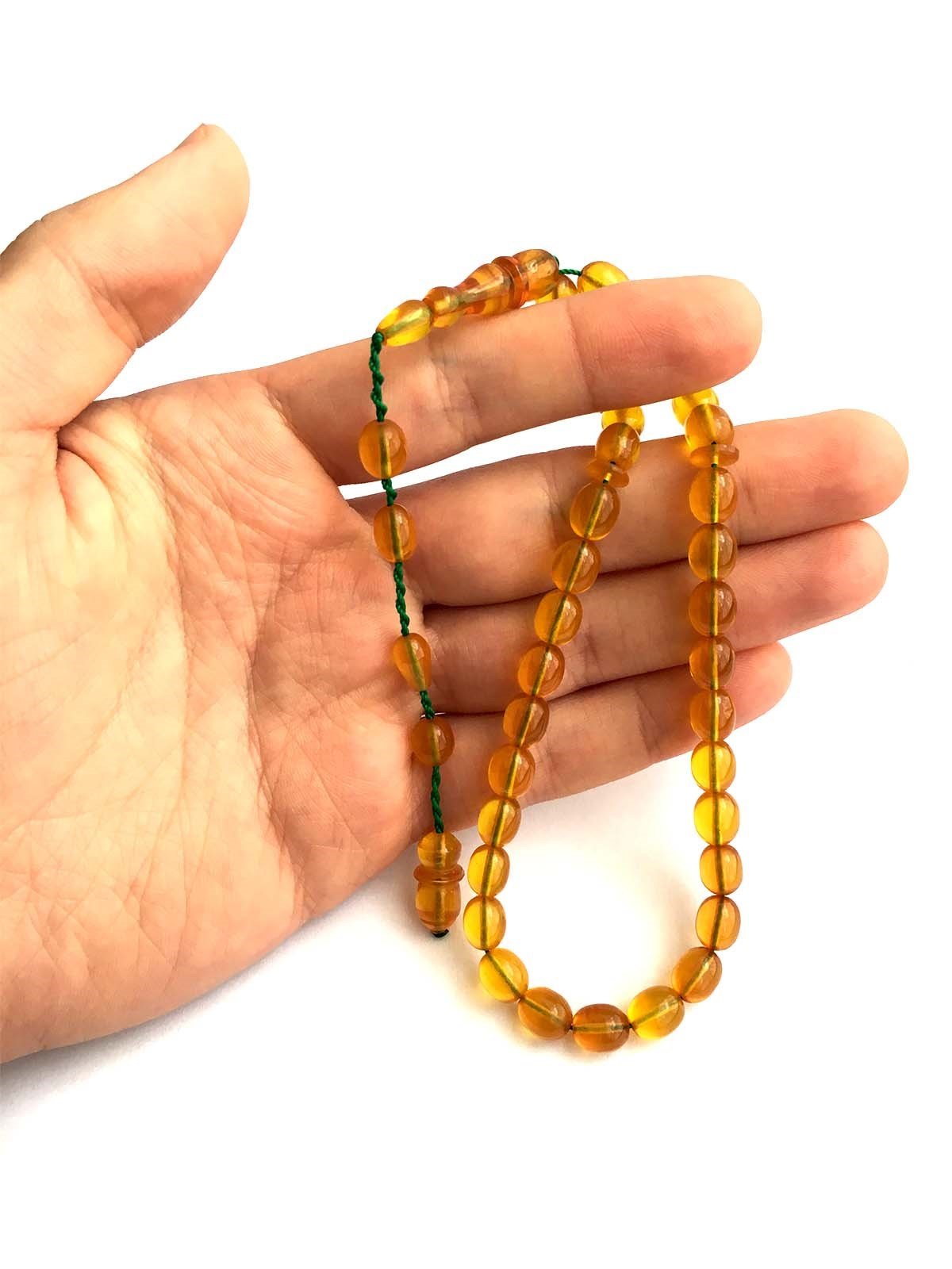 Bilek Boy Açık Limon Renk Ateş Kehribar Tesbih