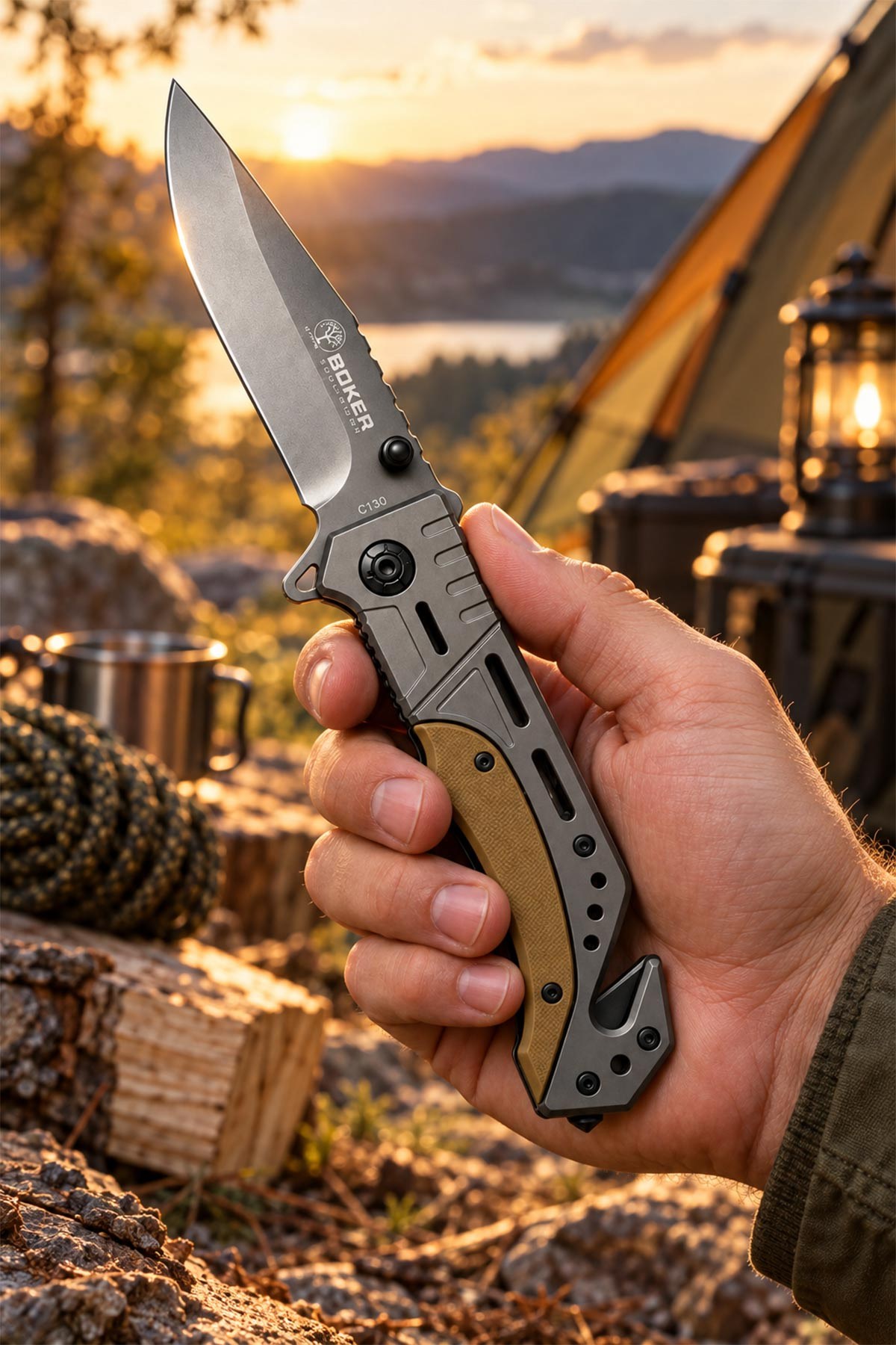 Böker Cam Kırma Aparatlı Kurtarma Çakısı C139 | TesbihKenti
