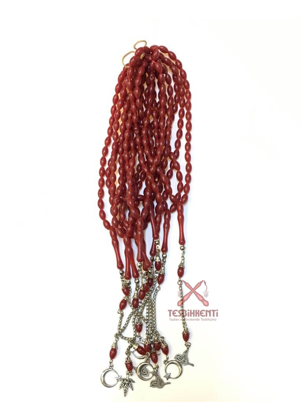 Bordo Renk Püsküllü 33 lü Tesbih