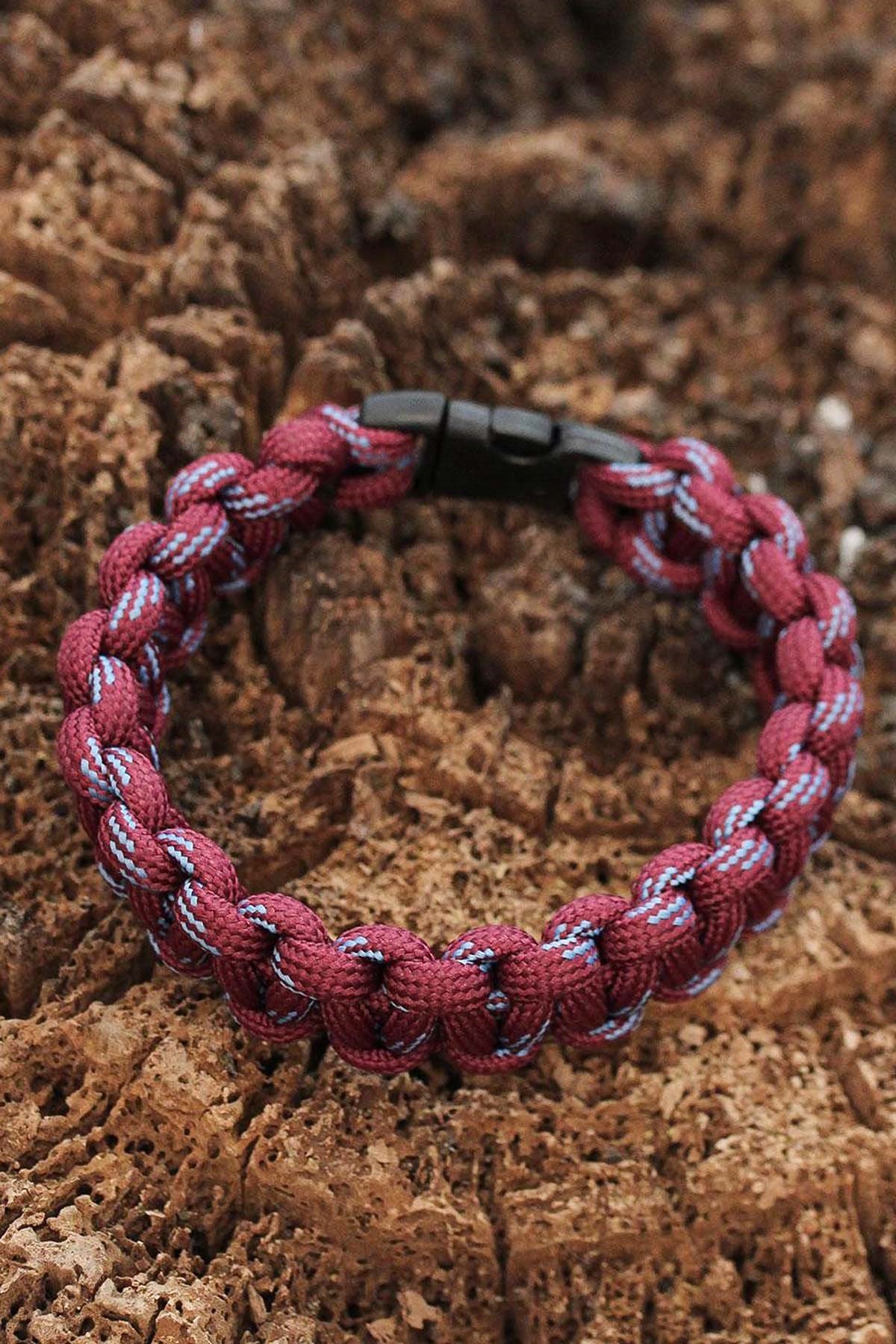 Bordo ve Mavi Paracord Bileklik
